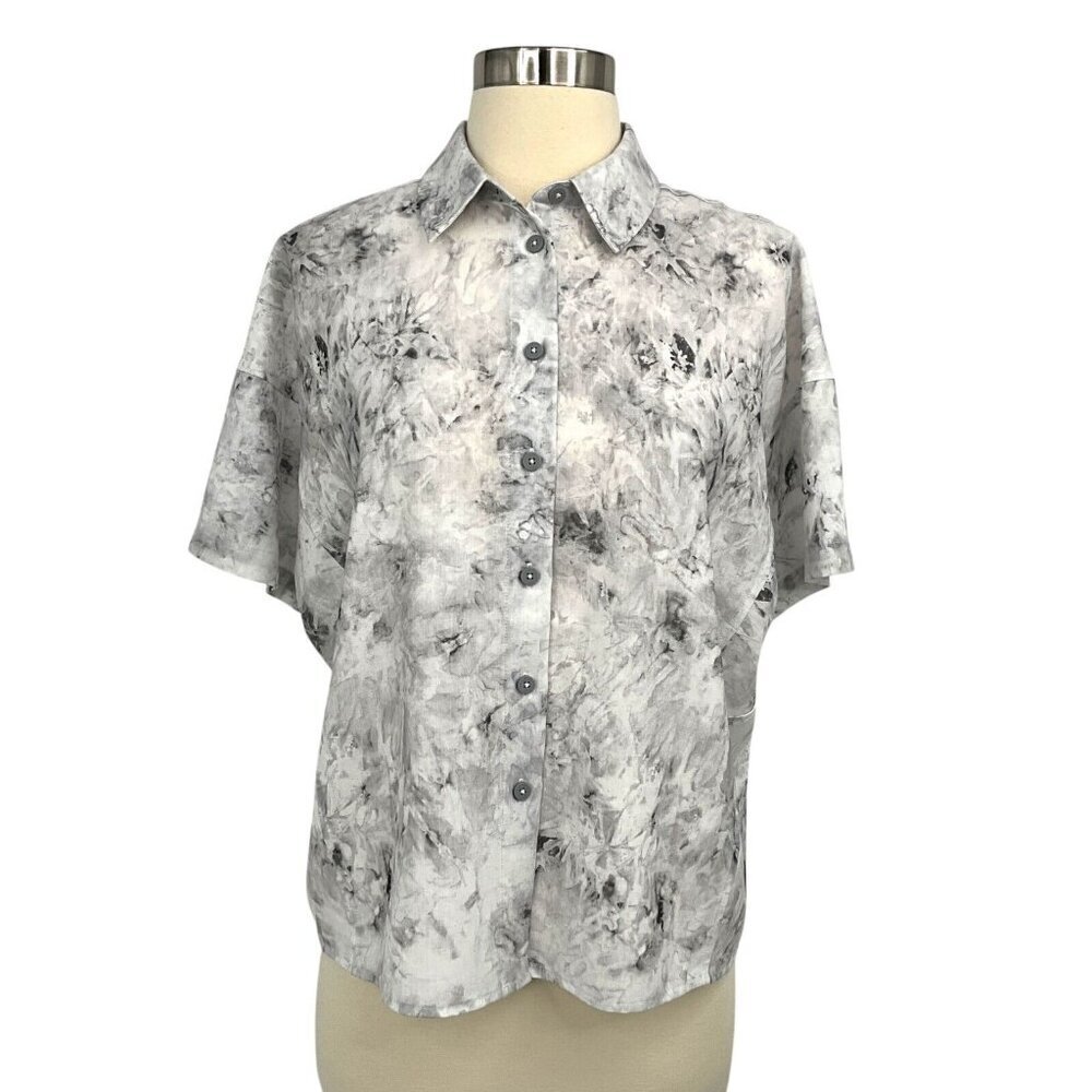 Lululemon Full Day Ahead Short Sleeve Shirt Aquila Rhino Grey Multi Size 4 - Picture 1 of 7